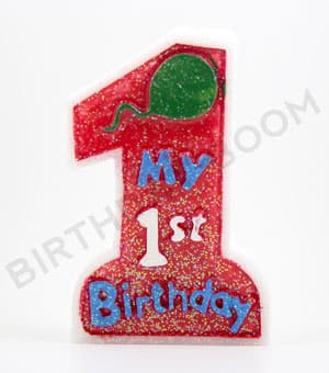 My First Birthday Candle (Red)