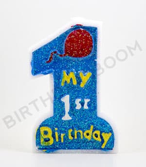 My First Birthday Candle (Blue)