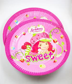 Strawberry Cartoon Character Plates Set