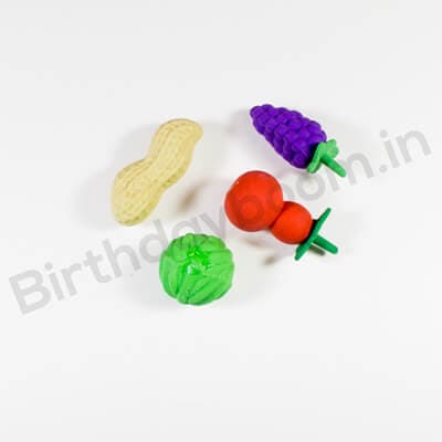 Mixed Fruit Erasers Set