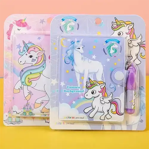 Button Pocket Diary with Pen (Mixed Theme)