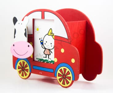 Car Pencil Holder + Photo Frame (Red)