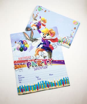 Birthday Party Invitation Card Set (Rabbit & Girl)