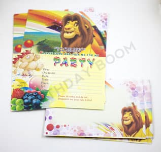 Birthday Party Invitation Card Set (Simba)