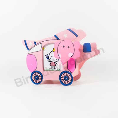 Wooden Pen Stand With Photo Frame (Pink)
