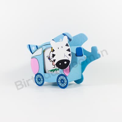 Wooden Pen Stand With Photo Frame (Blue)