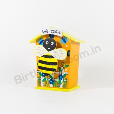 House Wooden Money Bank (Orange)