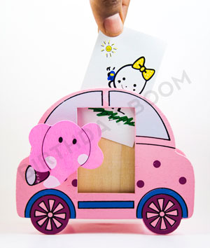 Car Pencil Holder + Photo Frame (Pink) - Image 3